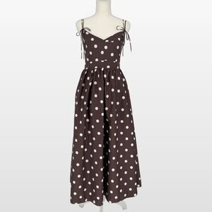 princess polly baby blue dress Pure Cotton Polka Dot Scoop Neck Midi Waisted Dress | BROWN MIX | Dresses